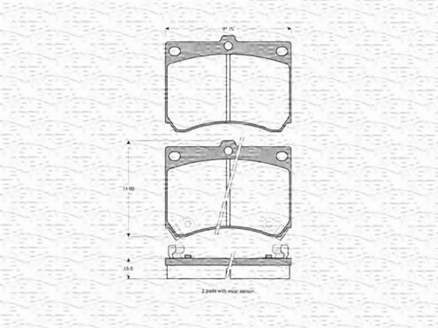 Magneti Marelli 363702160526 - Bremžu uzliku kompl., Disku bremzes www.autospares.lv