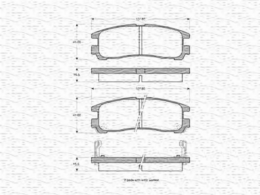 Magneti Marelli 363702160520 - Bremžu uzliku kompl., Disku bremzes www.autospares.lv