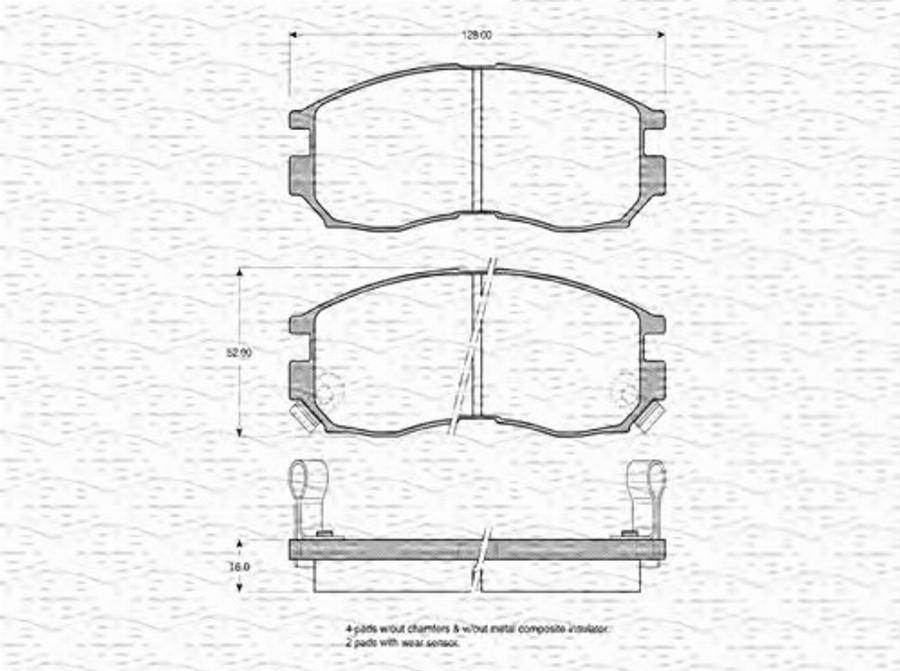 Magneti Marelli 363702160570 - Bremžu uzliku kompl., Disku bremzes www.autospares.lv