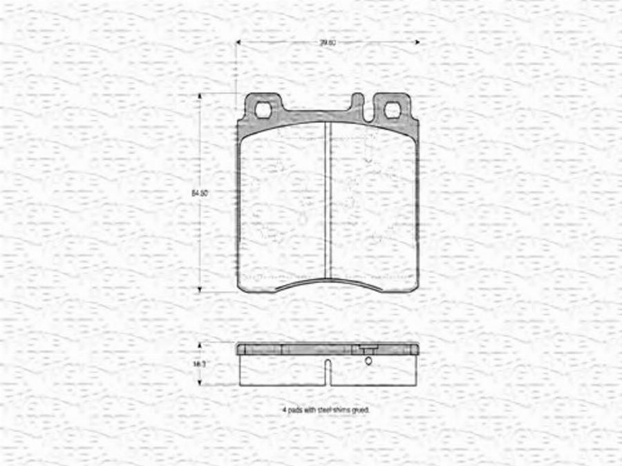 Magneti Marelli 363702160572 - Bremžu uzliku kompl., Disku bremzes www.autospares.lv