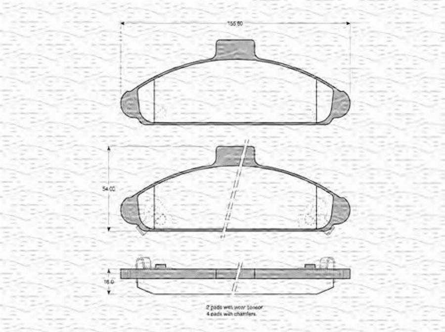 Magneti Marelli 363702160577 - Bremžu uzliku kompl., Disku bremzes www.autospares.lv