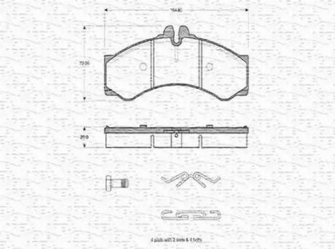 Magneti Marelli 363702160646 - Тормозные колодки, дисковые, комплект www.autospares.lv