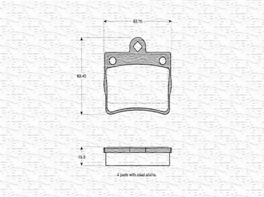 Magneti Marelli 363702160643 - Bremžu uzliku kompl., Disku bremzes www.autospares.lv