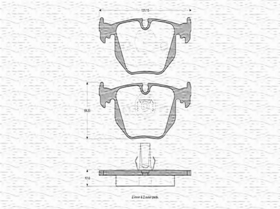 Magneti Marelli 363702160650 - Bremžu uzliku kompl., Disku bremzes www.autospares.lv