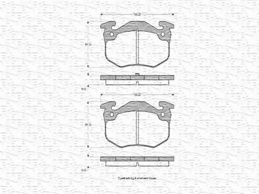 Magneti Marelli 363702160651 - Bremžu uzliku kompl., Disku bremzes www.autospares.lv