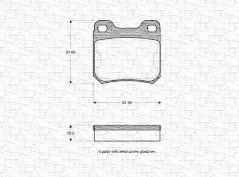 Magneti Marelli 363702160653 - Тормозные колодки, дисковые, комплект www.autospares.lv