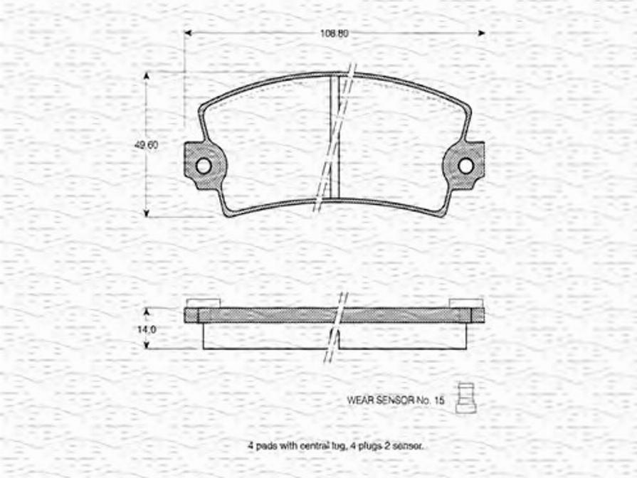 Magneti Marelli 363702160662 - Bremžu uzliku kompl., Disku bremzes www.autospares.lv