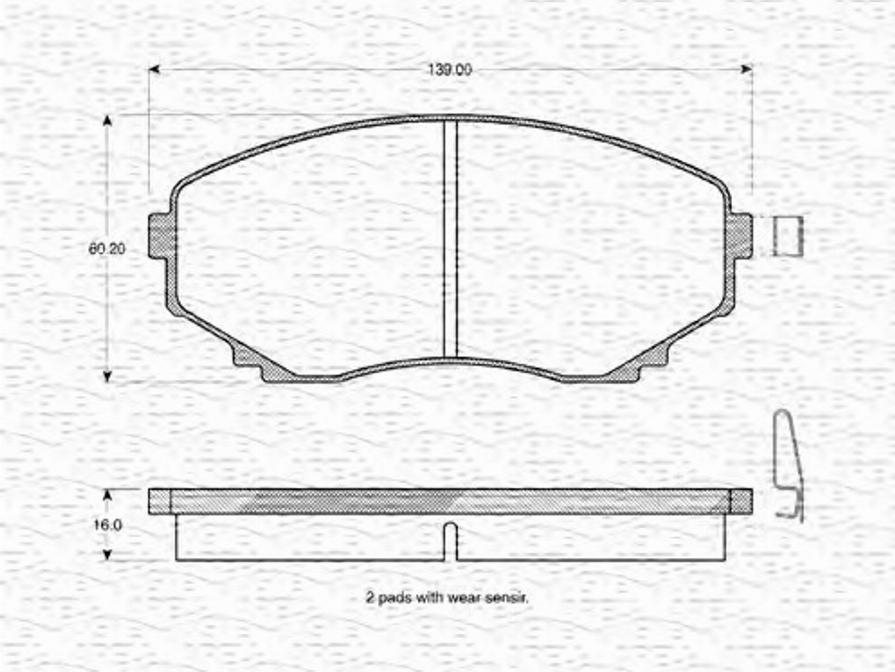 Magneti Marelli 363702160608 - Тормозные колодки, дисковые, комплект www.autospares.lv