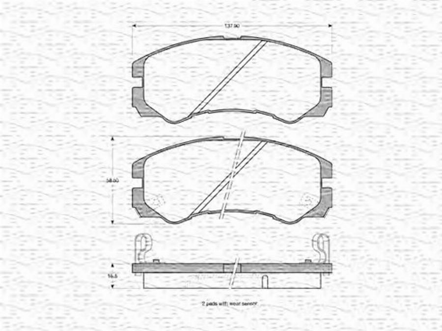 Magneti Marelli 363702160617 - Bremžu uzliku kompl., Disku bremzes www.autospares.lv