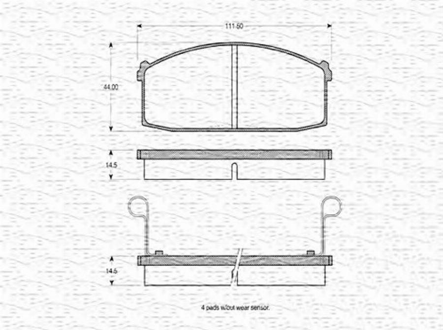 Magneti Marelli 363702160688 - Bremžu uzliku kompl., Disku bremzes www.autospares.lv