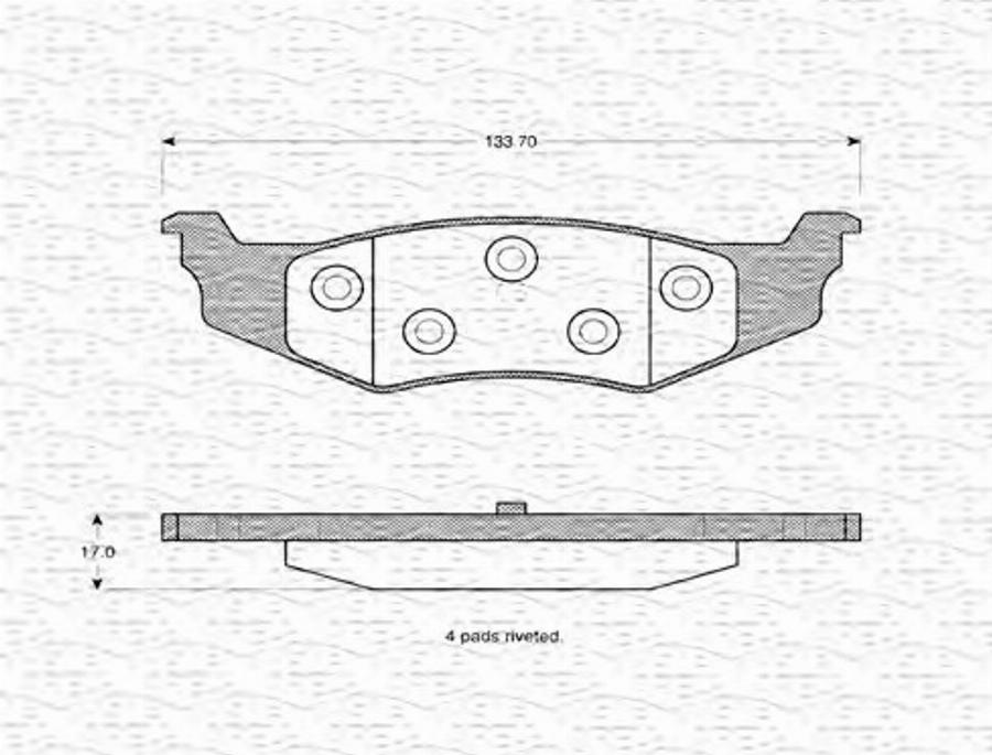 Magneti Marelli 363702160632 - Bremžu uzliku kompl., Disku bremzes www.autospares.lv