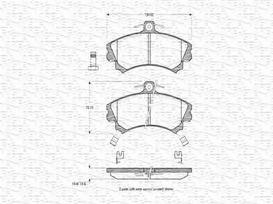 Magneti Marelli 363702160625 - Bremžu uzliku kompl., Disku bremzes www.autospares.lv