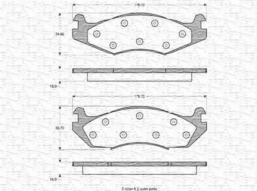 Magneti Marelli 363702160626 - Bremžu uzliku kompl., Disku bremzes www.autospares.lv