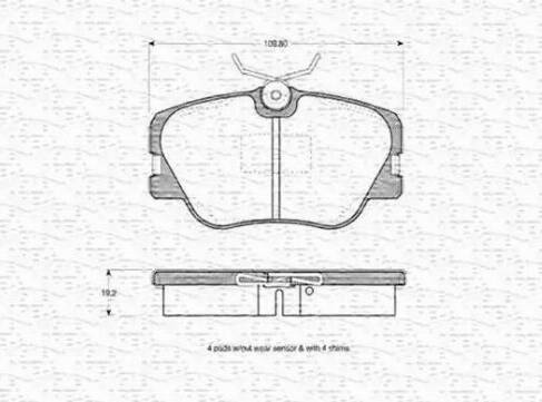 Magneti Marelli 363702160044 - Bremžu uzliku kompl., Disku bremzes www.autospares.lv