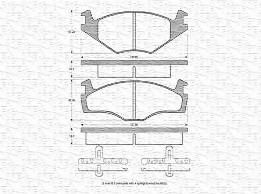 Magneti Marelli 363702160009 - Bremžu uzliku kompl., Disku bremzes www.autospares.lv