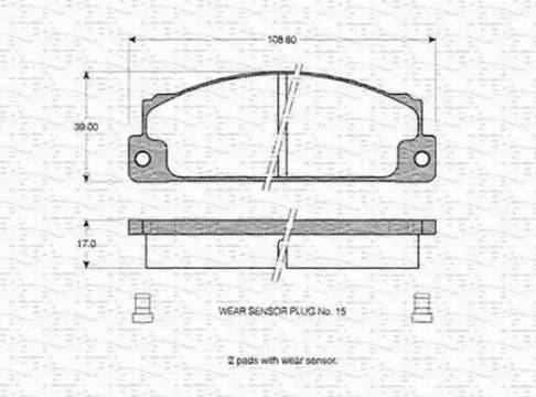 Magneti Marelli 363702160032 - Тормозные колодки, дисковые, комплект www.autospares.lv