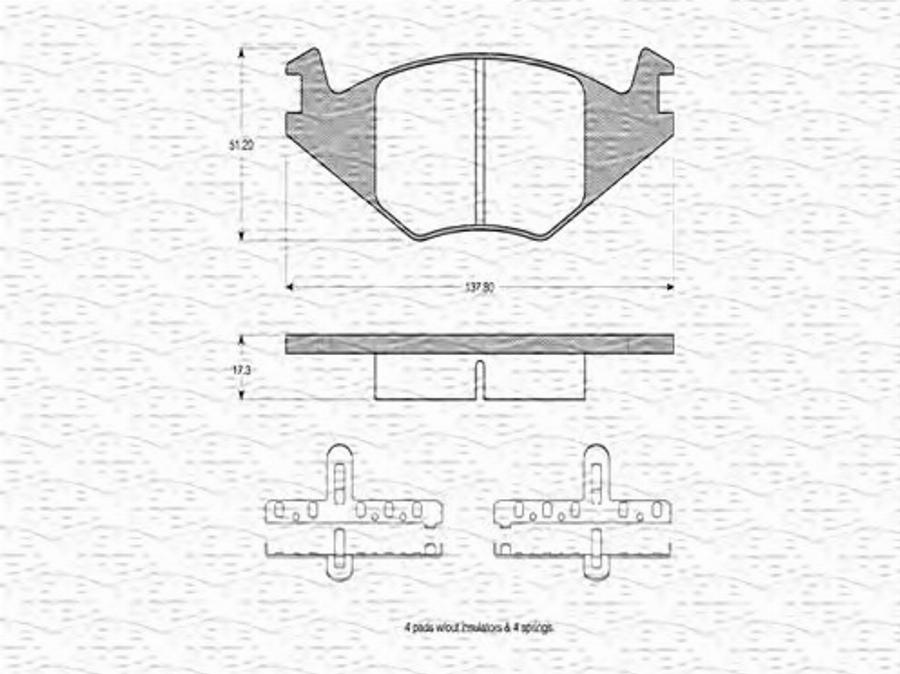 Magneti Marelli 363702160025 - Bremžu uzliku kompl., Disku bremzes www.autospares.lv