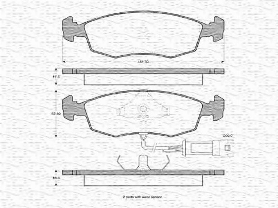 Magneti Marelli 363702160027 - Bremžu uzliku kompl., Disku bremzes www.autospares.lv