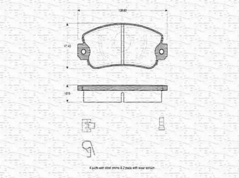 Magneti Marelli 363702160141 - Тормозные колодки, дисковые, комплект www.autospares.lv