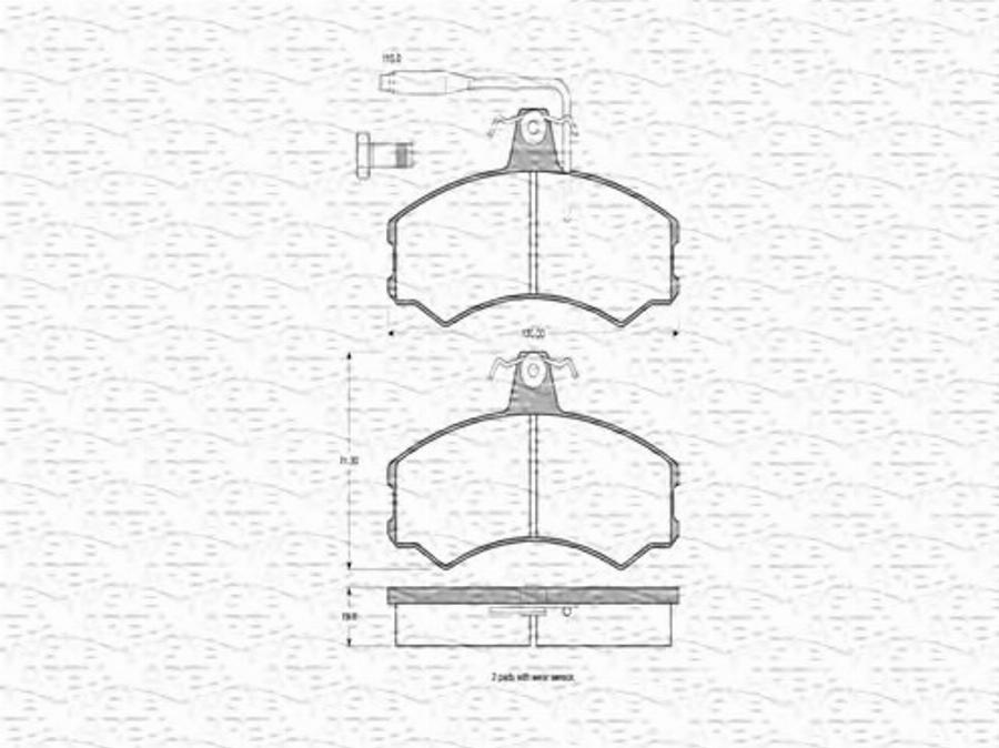 Magneti Marelli 363702160147 - Bremžu uzliku kompl., Disku bremzes www.autospares.lv