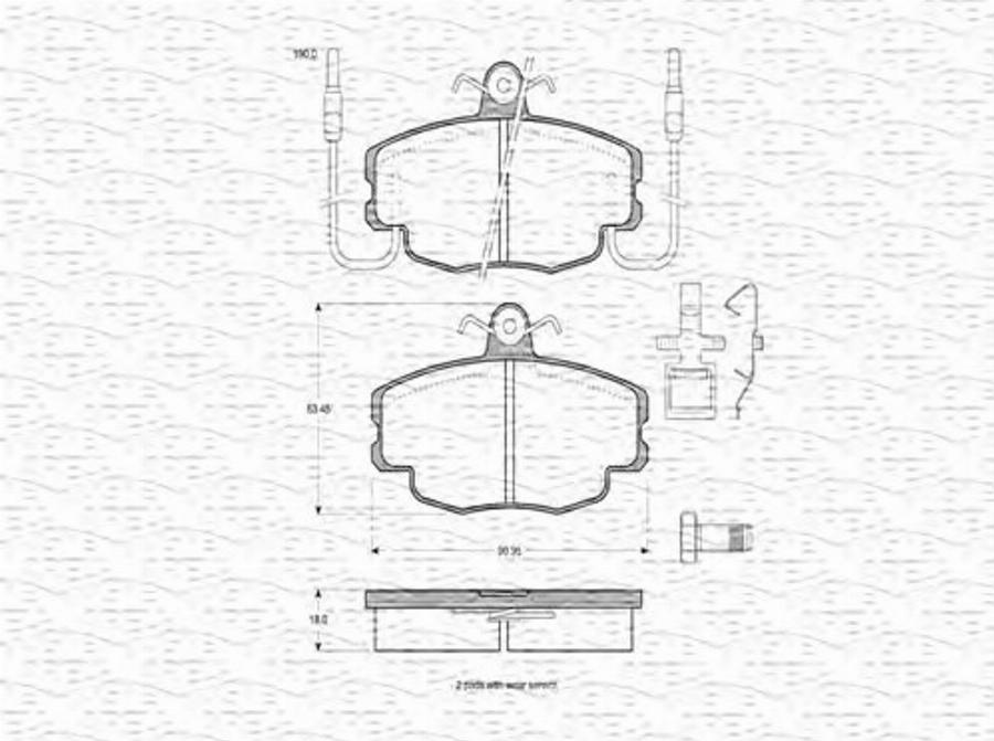 Magneti Marelli 363702160158 - Bremžu uzliku kompl., Disku bremzes www.autospares.lv