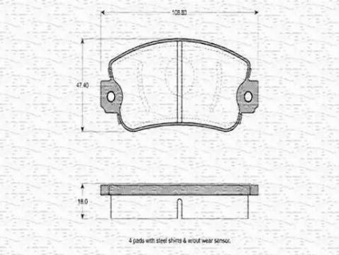 Magneti Marelli 363702160139 - Тормозные колодки, дисковые, комплект www.autospares.lv