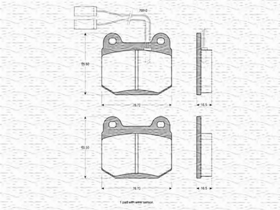 Magneti Marelli 363702160170 - Bremžu uzliku kompl., Disku bremzes www.autospares.lv