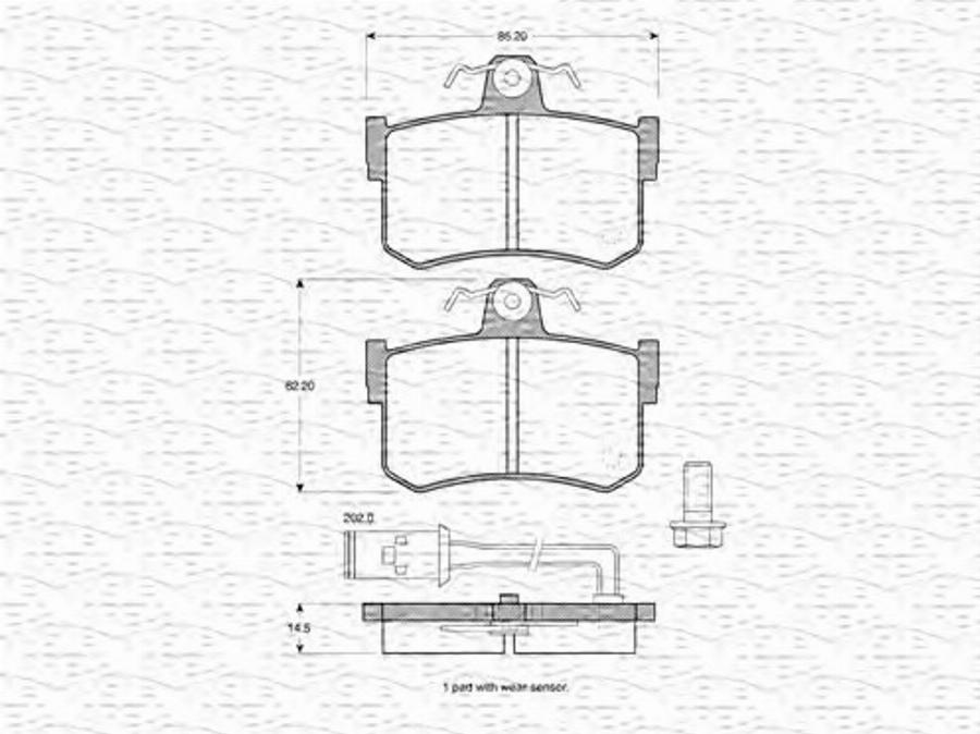 Magneti Marelli 363702160857 - Bremžu uzliku kompl., Disku bremzes www.autospares.lv