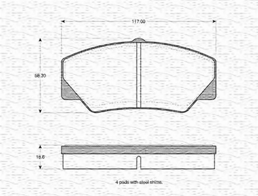 Magneti Marelli 363702160800 - Bremžu uzliku kompl., Disku bremzes www.autospares.lv