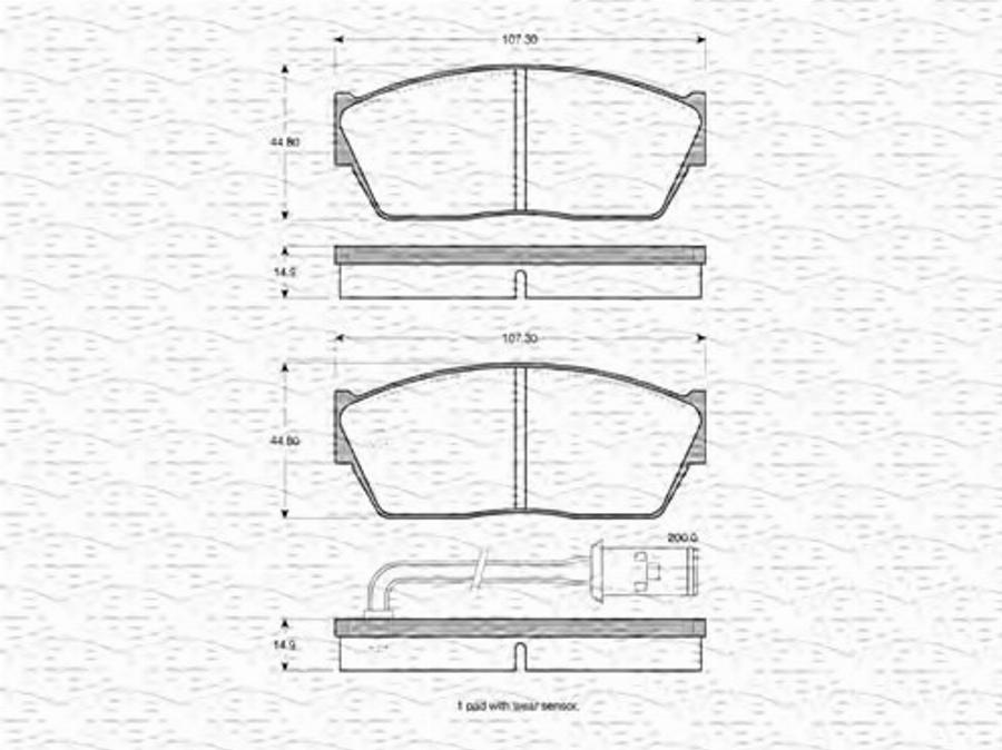 Magneti Marelli 363702160801 - Bremžu uzliku kompl., Disku bremzes www.autospares.lv