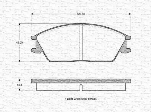 Magneti Marelli 363702160815 - Тормозные колодки, дисковые, комплект www.autospares.lv