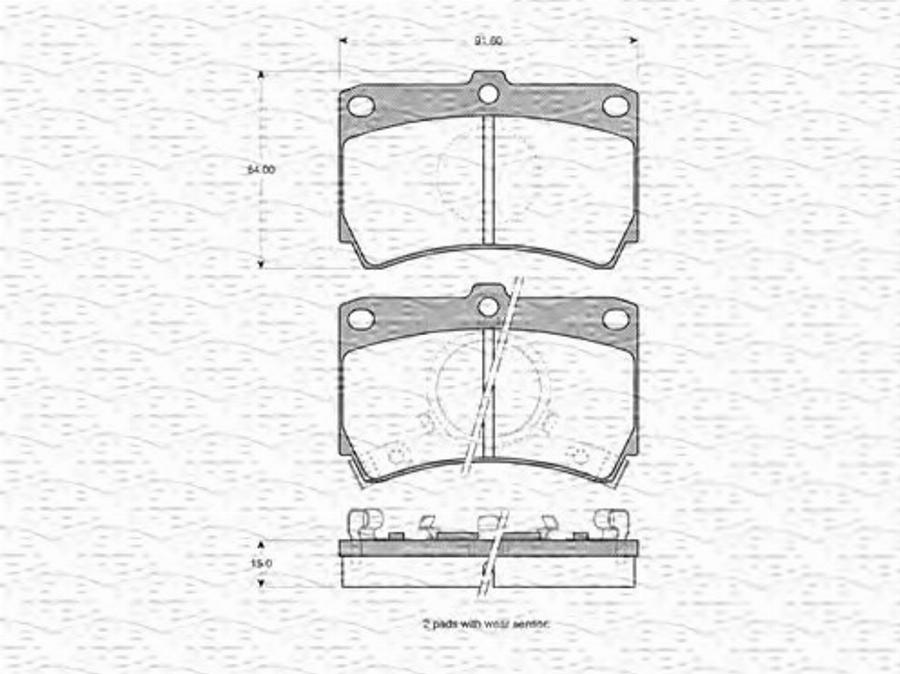 Magneti Marelli 363702160816 - Bremžu uzliku kompl., Disku bremzes www.autospares.lv