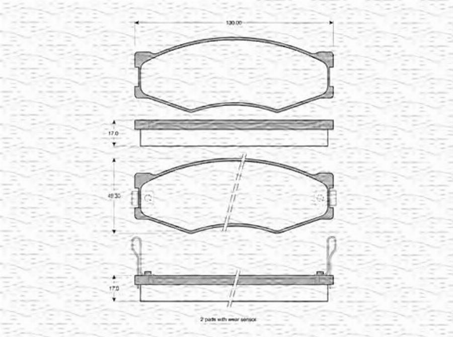 Magneti Marelli 363702160811 - Brake Pad Set, disc brake www.autospares.lv