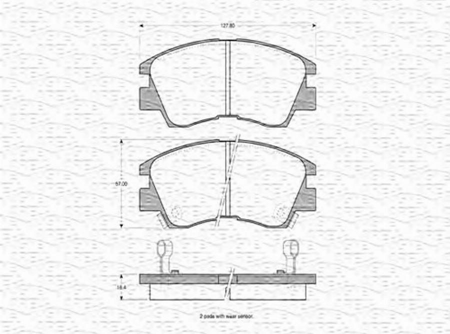 Magneti Marelli 363702160884 - Bremžu uzliku kompl., Disku bremzes autospares.lv