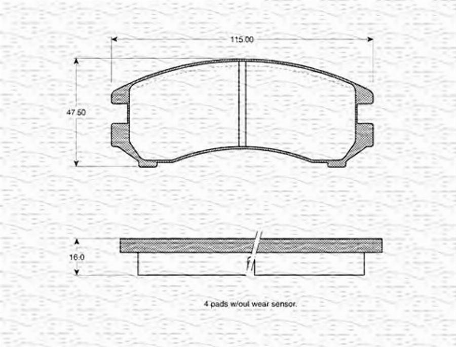 Magneti Marelli 363702160886 - Bremžu uzliku kompl., Disku bremzes www.autospares.lv