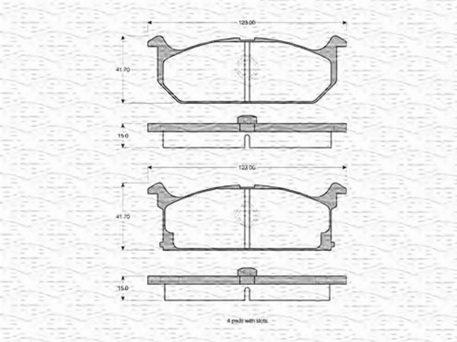 Magneti Marelli 363702160823 - Bremžu uzliku kompl., Disku bremzes www.autospares.lv