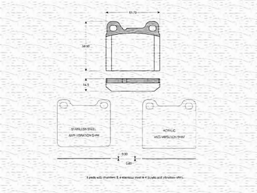 Magneti Marelli 363702160827 - Brake Pad Set, disc brake www.autospares.lv