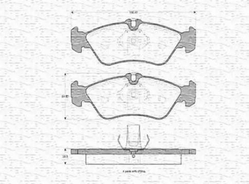 Magneti Marelli 363702160397 - Тормозные колодки, дисковые, комплект www.autospares.lv