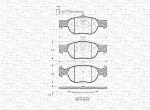 Magneti Marelli 363702160340 - Bremžu uzliku kompl., Disku bremzes www.autospares.lv