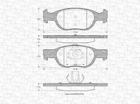 Magneti Marelli 363702160351 - Bremžu uzliku kompl., Disku bremzes www.autospares.lv