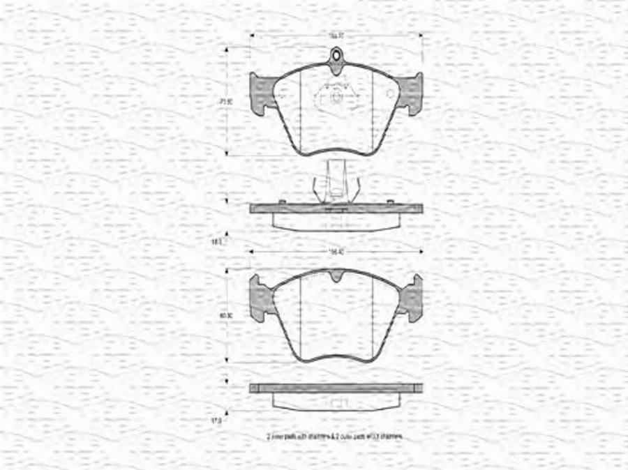 Magneti Marelli 363702160369 - Bremžu uzliku kompl., Disku bremzes www.autospares.lv