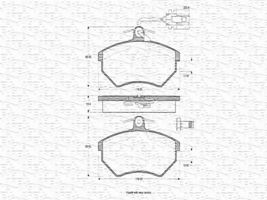 Magneti Marelli 363702160364 - Bremžu uzliku kompl., Disku bremzes www.autospares.lv