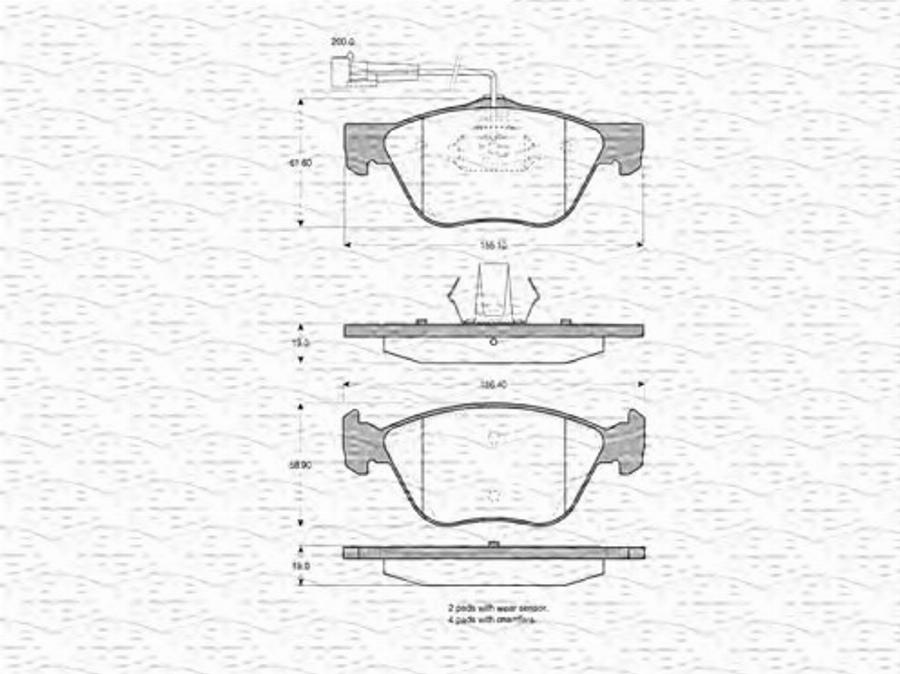 Magneti Marelli 363702160360 - Bremžu uzliku kompl., Disku bremzes autospares.lv