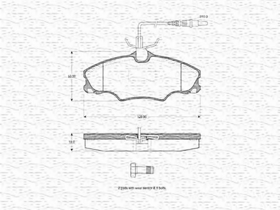 Magneti Marelli 363702160362 - Bremžu uzliku kompl., Disku bremzes www.autospares.lv