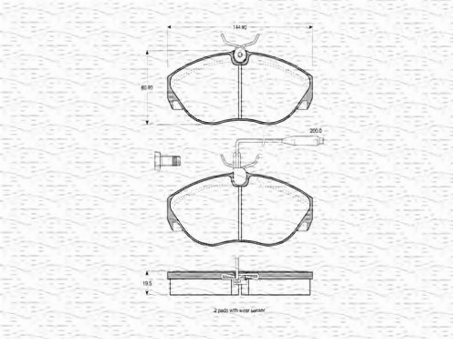 Magneti Marelli 363702160301 - Bremžu uzliku kompl., Disku bremzes www.autospares.lv