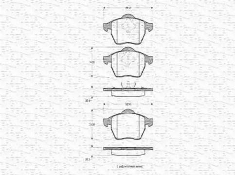 Magneti Marelli 363702160312 - Brake Pad Set, disc brake www.autospares.lv