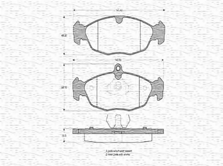 Magneti Marelli 363702160317 - Bremžu uzliku kompl., Disku bremzes www.autospares.lv