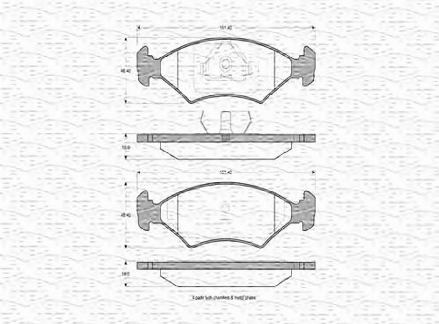 Magneti Marelli 363702160334 - Bremžu uzliku kompl., Disku bremzes www.autospares.lv