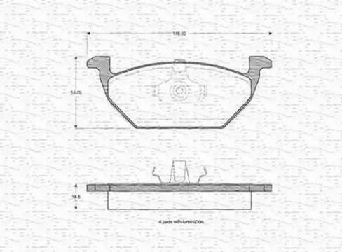 Magneti Marelli 363702160330 - Тормозные колодки, дисковые, комплект www.autospares.lv