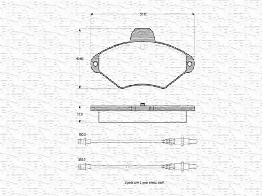 Magneti Marelli 363702160328 - Bremžu uzliku kompl., Disku bremzes www.autospares.lv